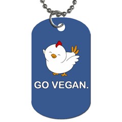 Go Vegan - Cute Chick  Dog Tag (one Side) by Valentinaart