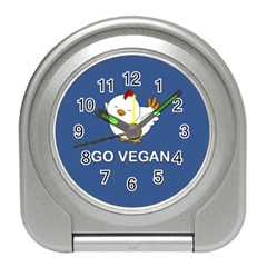 Go Vegan - Cute Chick  Travel Alarm Clocks by Valentinaart