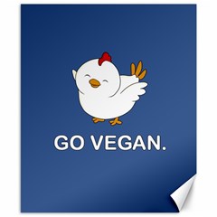 Go Vegan - Cute Chick  Canvas 8  X 10  by Valentinaart