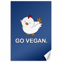 Go Vegan - Cute Chick  Canvas 12  X 18   by Valentinaart