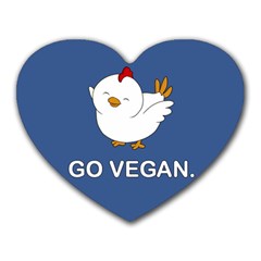 Go Vegan - Cute Chick  Heart Mousepads by Valentinaart