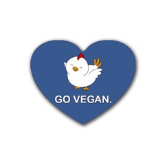 Go Vegan - Cute Chick  Heart Coaster (4 Pack)  by Valentinaart