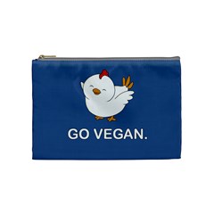 Go Vegan - Cute Chick  Cosmetic Bag (medium)  by Valentinaart