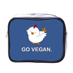 Go Vegan - Cute Chick  Mini Toiletries Bags by Valentinaart