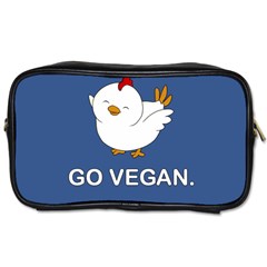 Go Vegan - Cute Chick  Toiletries Bags by Valentinaart