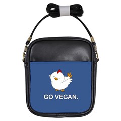 Go Vegan - Cute Chick  Girls Sling Bags by Valentinaart