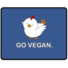 Go Vegan - Cute Chick  Fleece Blanket (medium)  by Valentinaart