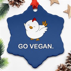 Go Vegan - Cute Chick  Ornament (snowflake) by Valentinaart