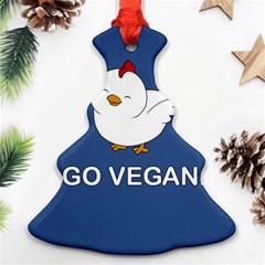 Go Vegan - Cute Chick  Ornament (christmas Tree)  by Valentinaart