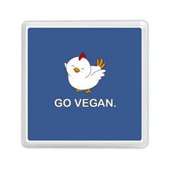 Go Vegan - Cute Chick  Memory Card Reader (square)  by Valentinaart