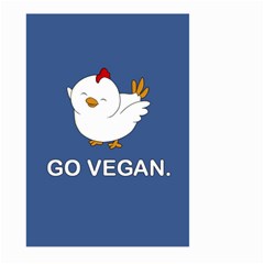 Go Vegan - Cute Chick  Large Garden Flag (two Sides) by Valentinaart