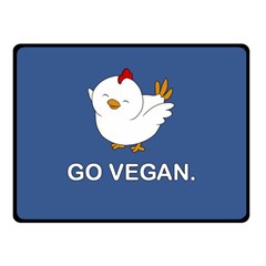 Go Vegan - Cute Chick  Double Sided Fleece Blanket (small)  by Valentinaart