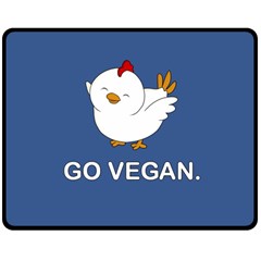 Go Vegan - Cute Chick  Double Sided Fleece Blanket (medium)  by Valentinaart