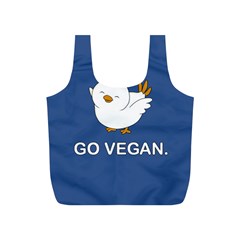 Go Vegan - Cute Chick  Full Print Recycle Bags (s)  by Valentinaart