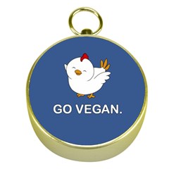 Go Vegan - Cute Chick  Gold Compasses by Valentinaart