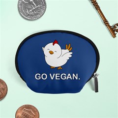 Go Vegan - Cute Chick  Accessory Pouches (small)  by Valentinaart