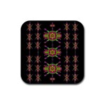 Paradise Flowers In A Decorative Jungle Rubber Coaster (Square)  Front