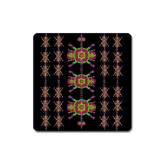 Paradise Flowers In A Decorative Jungle Square Magnet