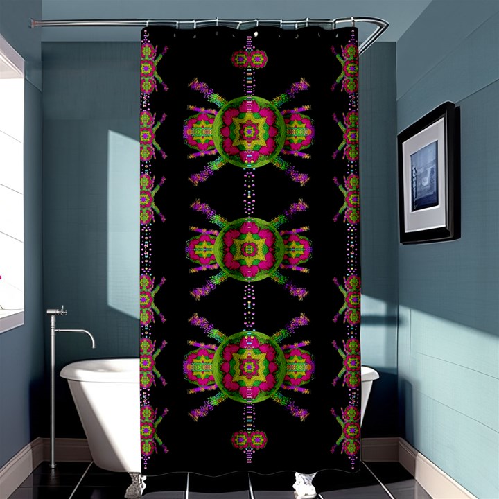 Paradise Flowers In A Decorative Jungle Shower Curtain 36  x 72  (Stall) 