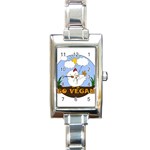 Go Vegan - Cute Chick  Rectangle Italian Charm Watch Front