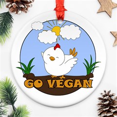 Go Vegan - Cute Chick  Ornament (round) by Valentinaart