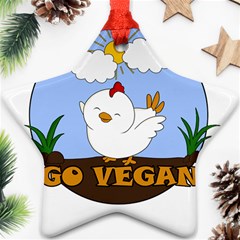 Go Vegan - Cute Chick  Ornament (star) by Valentinaart