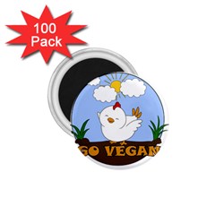 Go Vegan - Cute Chick  1 75  Magnets (100 Pack) 