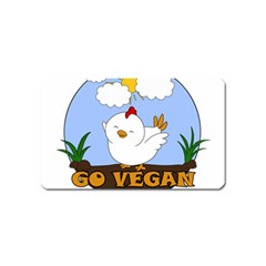 Go Vegan - Cute Chick  Magnet (name Card) by Valentinaart