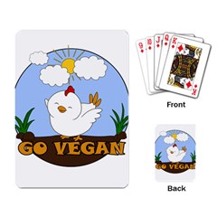 Go Vegan - Cute Chick  Playing Card by Valentinaart