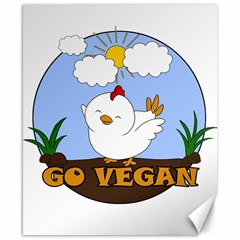 Go Vegan - Cute Chick  Canvas 8  X 10  by Valentinaart