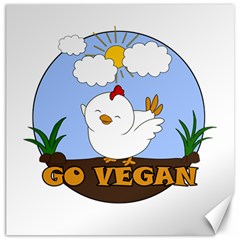 Go Vegan - Cute Chick  Canvas 12  X 12   by Valentinaart