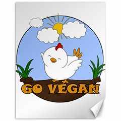 Go Vegan - Cute Chick  Canvas 12  X 16   by Valentinaart