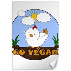 Go Vegan - Cute Chick  Canvas 20  X 30   by Valentinaart