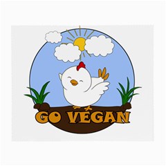 Go Vegan - Cute Chick  Small Glasses Cloth (2-side) by Valentinaart