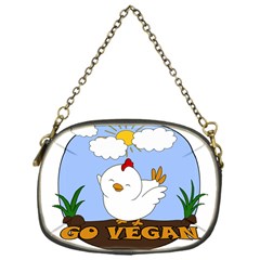 Go Vegan - Cute Chick  Chain Purses (one Side)  by Valentinaart