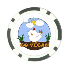 Go Vegan - Cute Chick  Poker Chip Card Guard (10 Pack) by Valentinaart