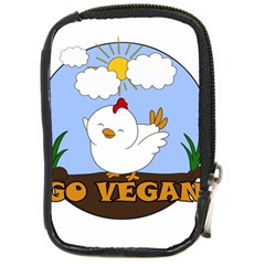 Go Vegan - Cute Chick  Compact Camera Cases by Valentinaart