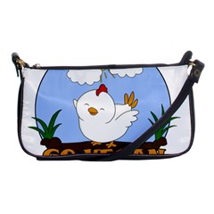 Go Vegan - Cute Chick  Shoulder Clutch Bags by Valentinaart