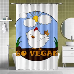 Go Vegan - Cute Chick  Shower Curtain 48  X 72  (small)  by Valentinaart