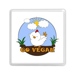 Go Vegan - Cute Chick  Memory Card Reader (square)  by Valentinaart