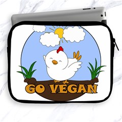 Go Vegan - Cute Chick  Apple Ipad 2/3/4 Zipper Cases by Valentinaart