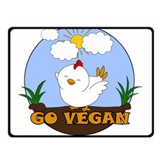 Go Vegan - Cute Chick  Double Sided Fleece Blanket (small)  by Valentinaart