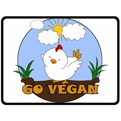 Go Vegan - Cute Chick  Double Sided Fleece Blanket (large)  by Valentinaart