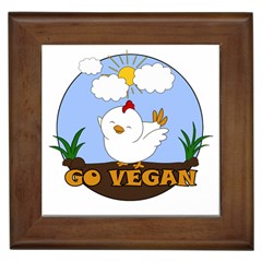 Go Vegan - Cute Chick  Framed Tiles by Valentinaart