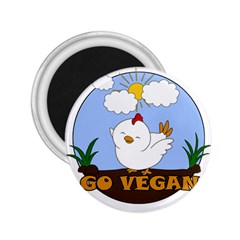 Go Vegan - Cute Chick  2 25  Magnets by Valentinaart