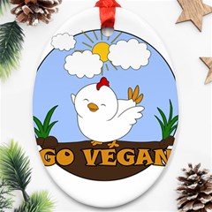 Go Vegan - Cute Chick  Ornament (oval) by Valentinaart