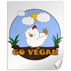 Go Vegan - Cute Chick  Canvas 16  X 20   by Valentinaart