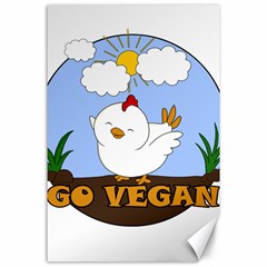 Go Vegan - Cute Chick  Canvas 24  X 36  by Valentinaart