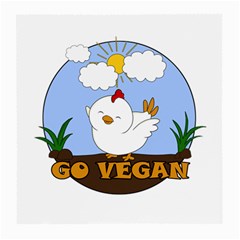 Go Vegan - Cute Chick  Medium Glasses Cloth (2-side) by Valentinaart