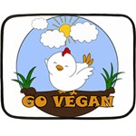 Go Vegan - Cute Chick  Double Sided Fleece Blanket (Mini)  35 x27  Blanket Front